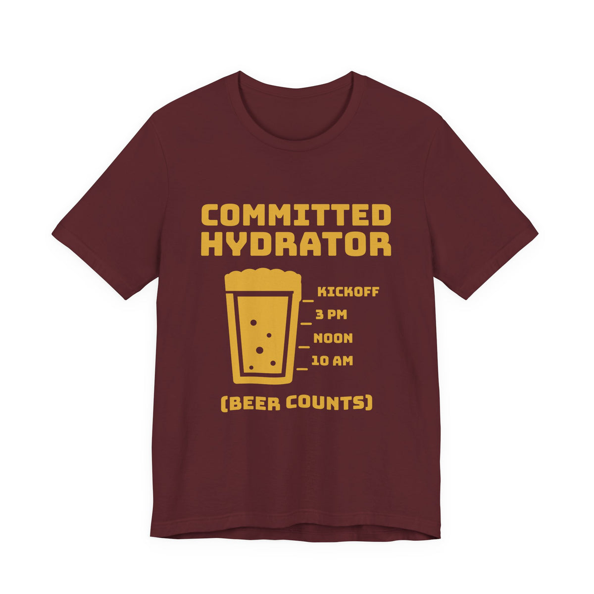 Committed Hydrator (Beer Counts) Tee (Gold Ink)