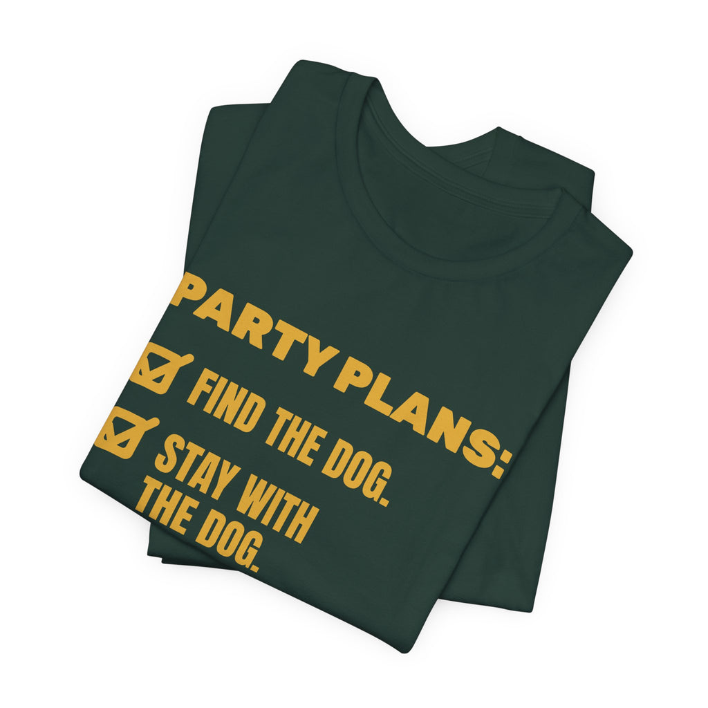 Party Plans: Find the Dog Tee (Gold)