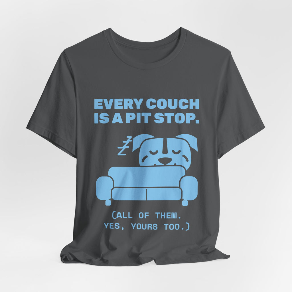 Every Couch Is a Pit Stop Tee (Sky Blue Ink)
