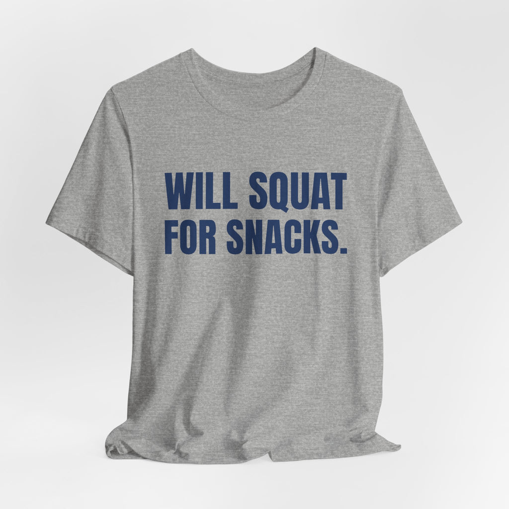 Will Squat for Snacks Tee (Navy Blue Ink)