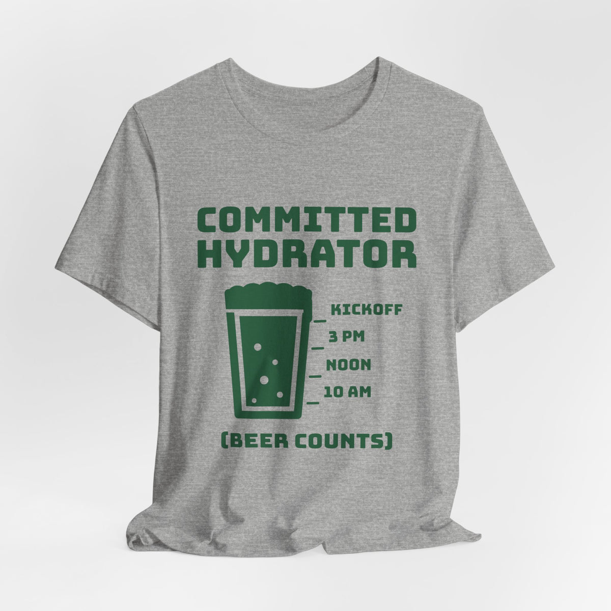 Committed Hydrator (Beer Counts) Tee (Forest Green Ink)