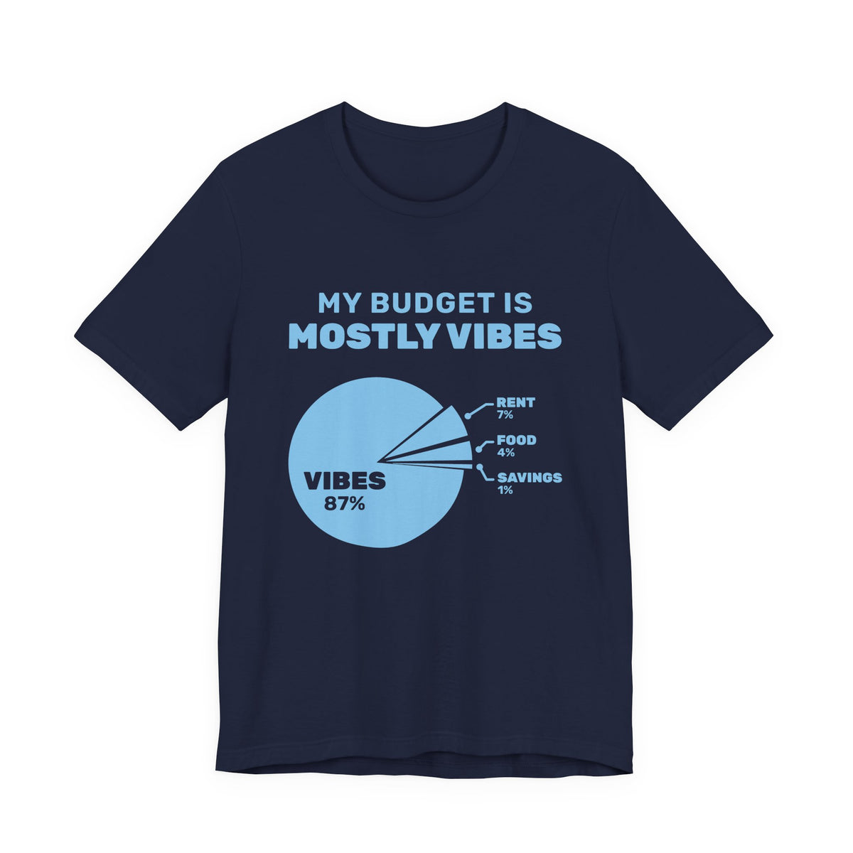 My Budget Is Mostly Vibes Tee (Sky Blue Ink)