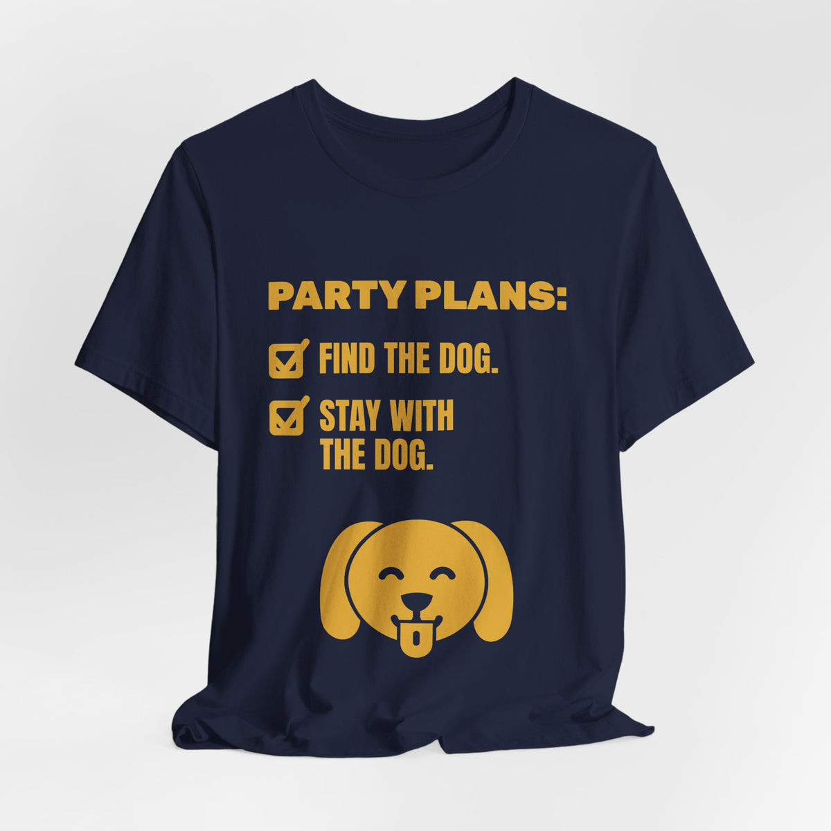 Party Plans: Find the Dog Tee (Gold)