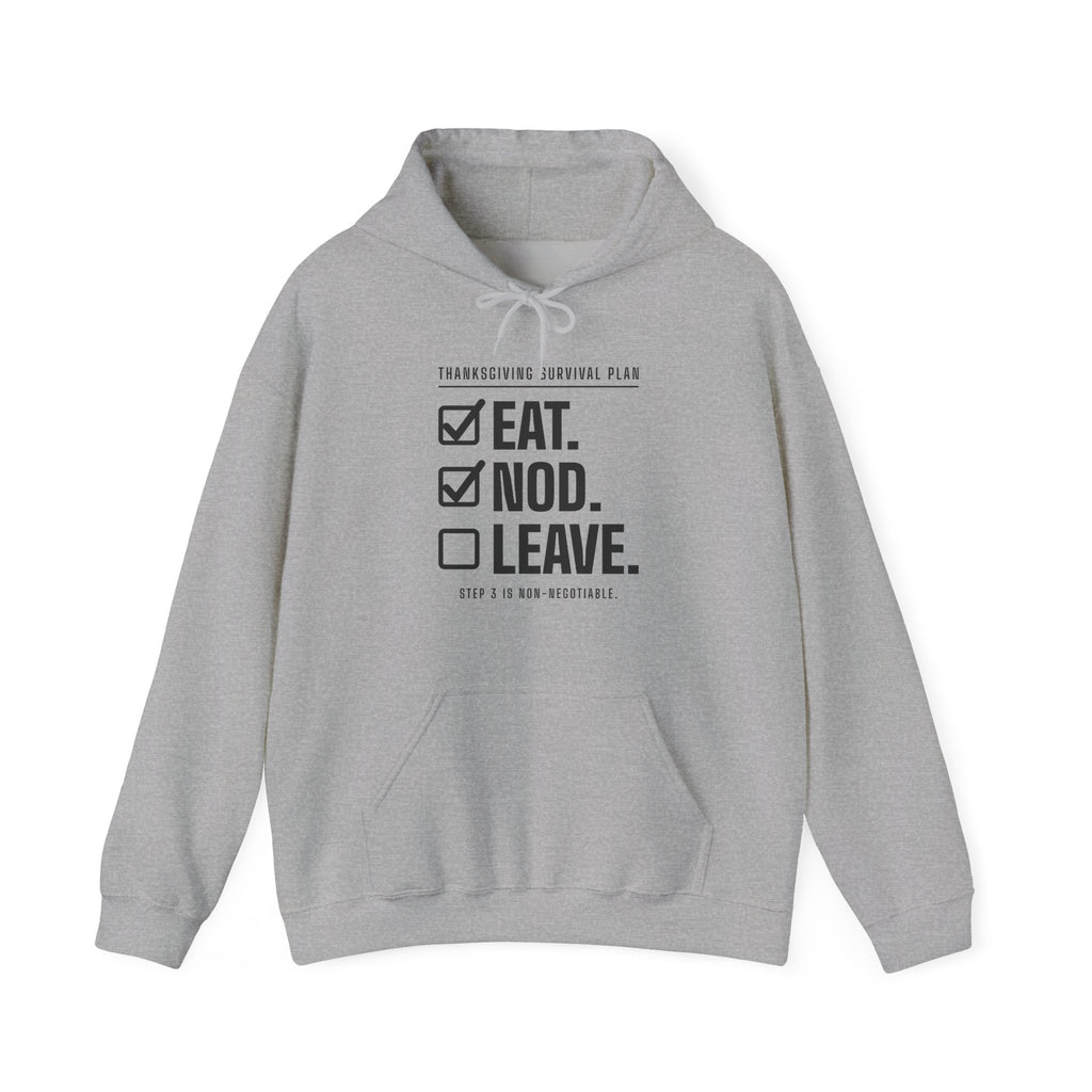 Eat. Nod. Leave. Hoodie (Light)