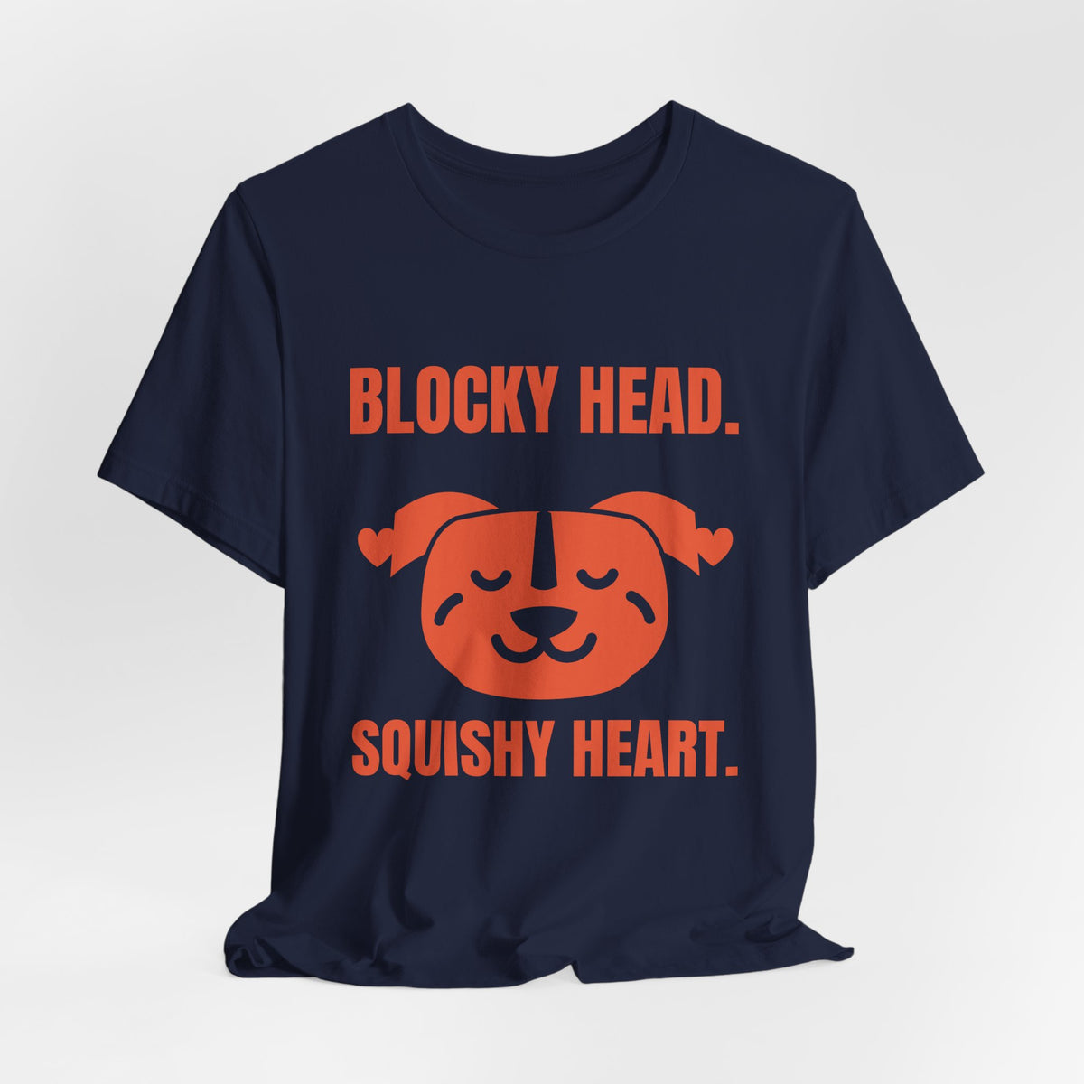 Blocky Head. Squishy Heart Tee (Orange)