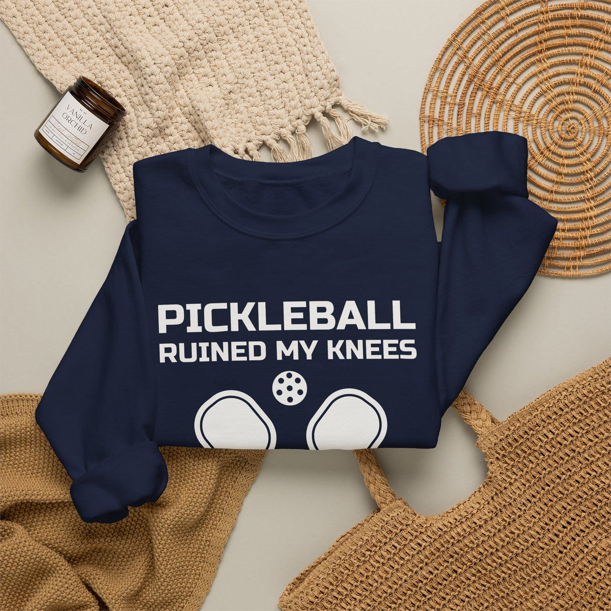 Pickleball Ruined My Knees and I'd Do It Again Crewneck Sweatshirt (Dark)