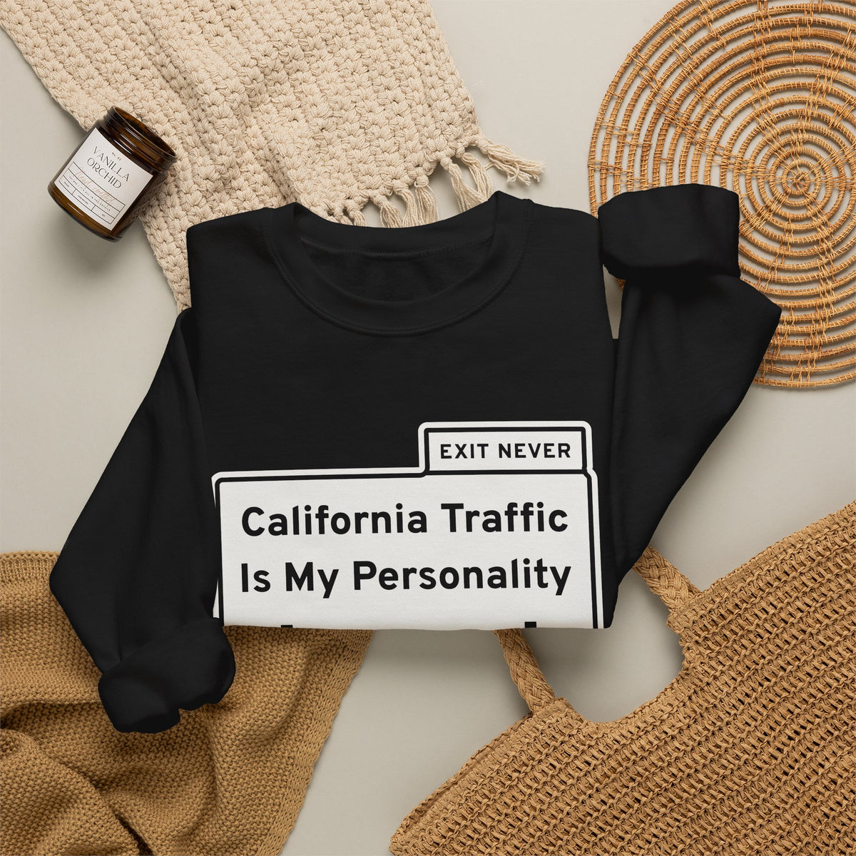 California Traffic Is My Personality Now Crewneck Sweatshirt (Dark)