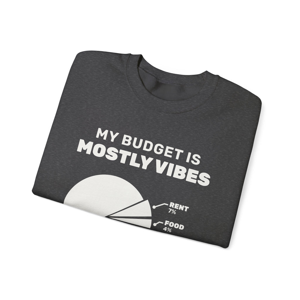 My Budget Is Mostly Vibes Crewneck Sweatshirt (Dark)