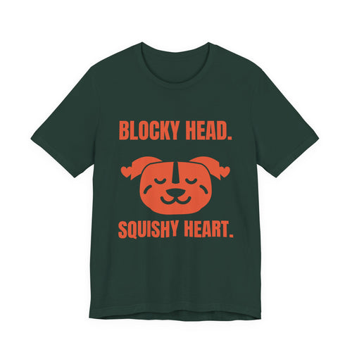 Blocky Head. Squishy Heart Tee (Orange)