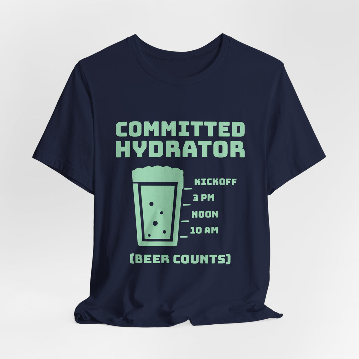 Committed Hydrator (Beer Counts) Tee (Mint Green Ink)